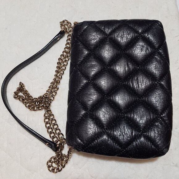 KATE SPADE Black Gold Coast DOVE Turnlock Chain Crossbody Shoulder Bag! - Picture 7 of 9